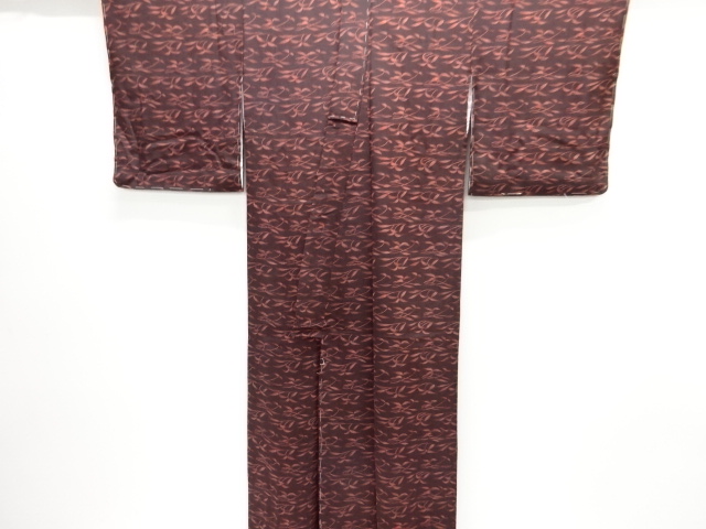  大正ロマン　錦紗草葉模様着物